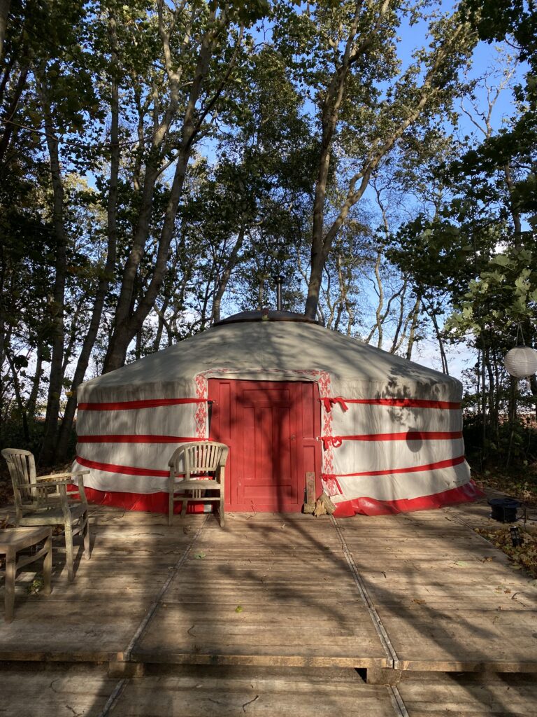 shamanic yurt in the forest 