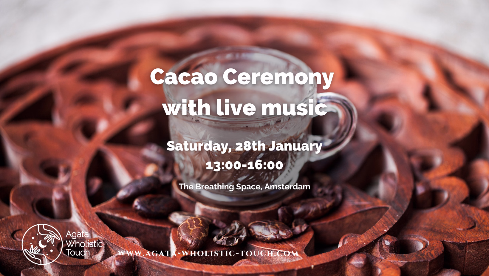 Poster for Cacao Ceremony with Live Music at The Breathing Space, Amsterdam